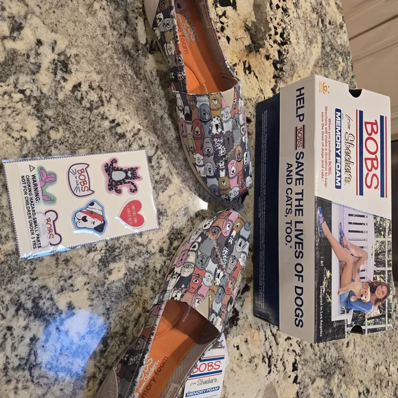 Skechers Kids' Dog Print Slip-On Shoes - Multi-Color - Picture 6 of 7